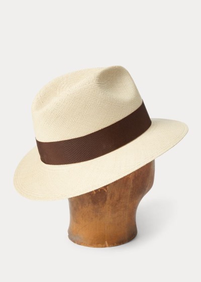 Sombreros Ralph Lauren Hombre Creme / Marrom - Hand-Woven Panama - DAURC1378